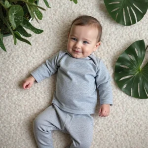 Haut bébé gris à manches longues