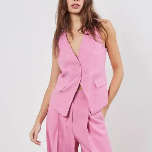 Top sans manches boutonné