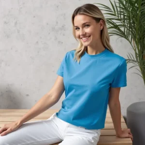 T-shirt Bleu Cyan – Un Basique Frais et Tendance