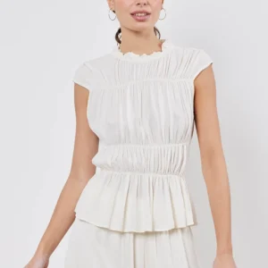 Top sans manches avec plis