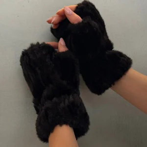 Mitaine fourrure noir