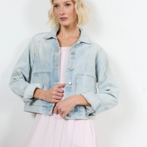 veste en jeans ss col ml