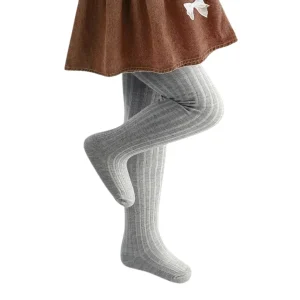 Collants Côtelés Gris – Confort et Élégance