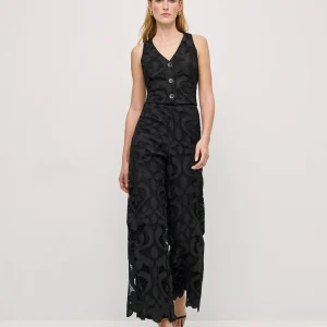 Top Gilet Brodé à Encolure en V