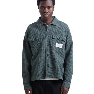Waffle Button Front Shirt