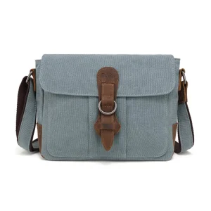 Sac à bandoulière en canevas de coton et cuir