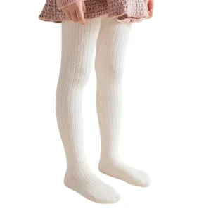 Collants Côtelés Blancs – Douceur et Élégance