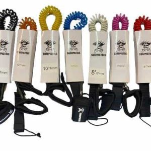 Leash surfpistols 8&prime; téléphone (coiled) blanc