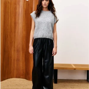 Pantalon simili noir Michaux