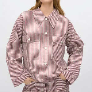 Veste rayée bordeaux Malenes
