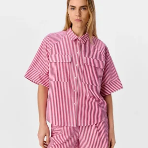 Chemise rayé framboise Chienna
