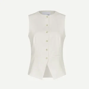 Gilet sans manches blanc Saruma