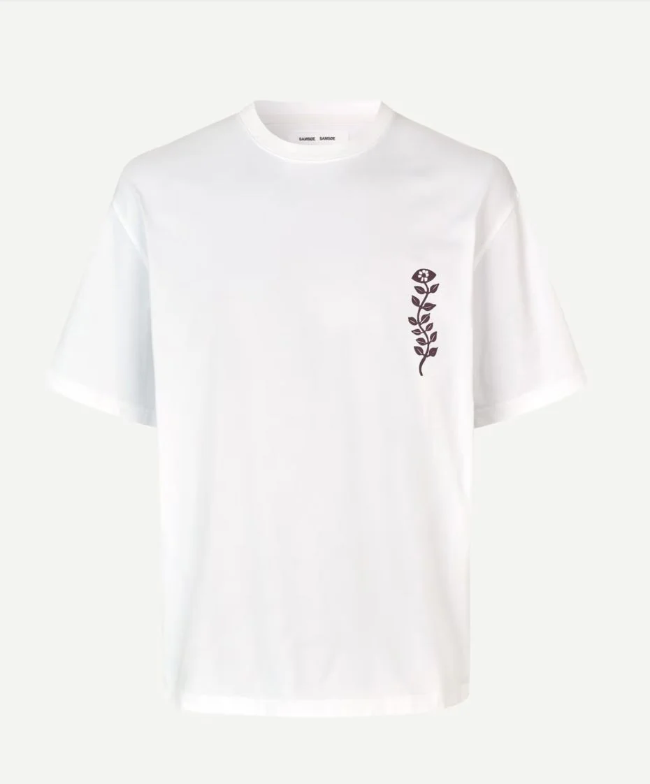 T-shirt blanc fleur Satime