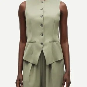 Gilet sans manches kaki Saruma