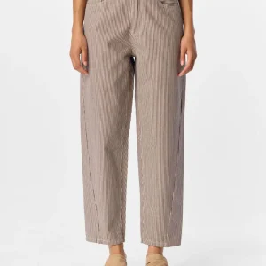 Jean rayé taupe Moji Barrel