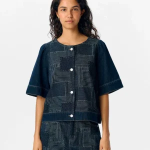Top en jean patch Wara