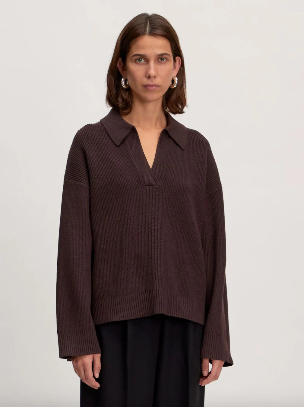 Polo maille marron Taria Jumper