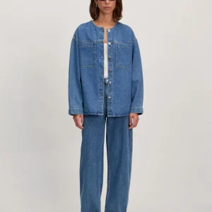 Surchemise denim sans col Bristol