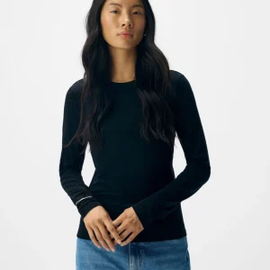 T-shirt manches longues tencell laine noir Zofia