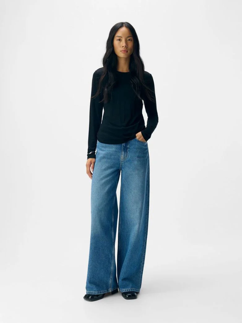 T-shirt manches longues tencell laine noir Zofia – Image 2