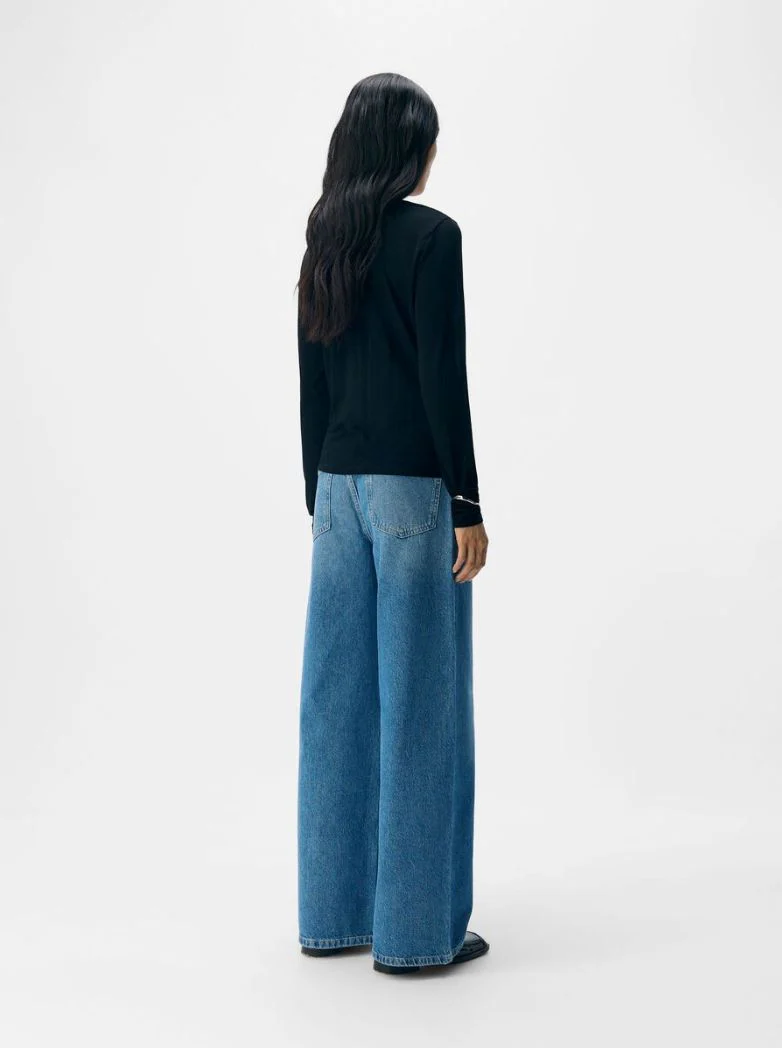 T-shirt manches longues tencell laine noir Zofia – Image 3