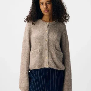 Cardigan bouton vintage taupe Saggia
