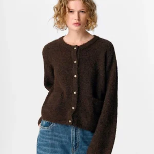 Cardigan bouton vintage marron Saggia