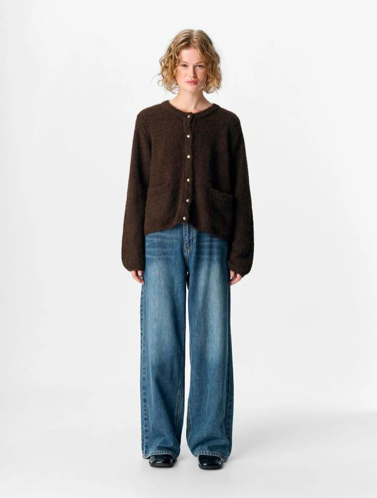 Cardigan bouton vintage marron Saggia – Image 3