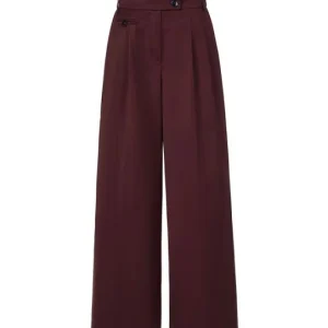 Pantalon large palazzo bordeaux Hibiscus