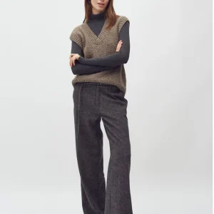 Pull sans manches col V gris Allia