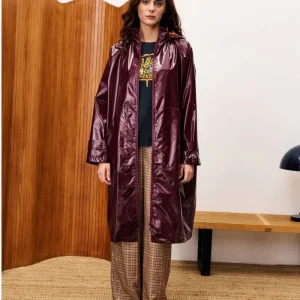 Parka doublé vinyle bordeaux Weil