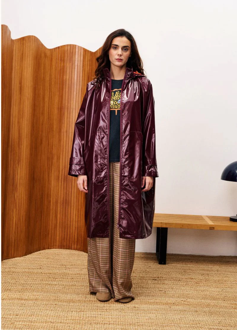 Parka doublé vinyle bordeaux Weil