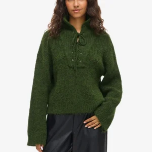 Pull laine lacets vert Gleeba
