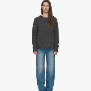 Sweat à capuche en laine gris Angela