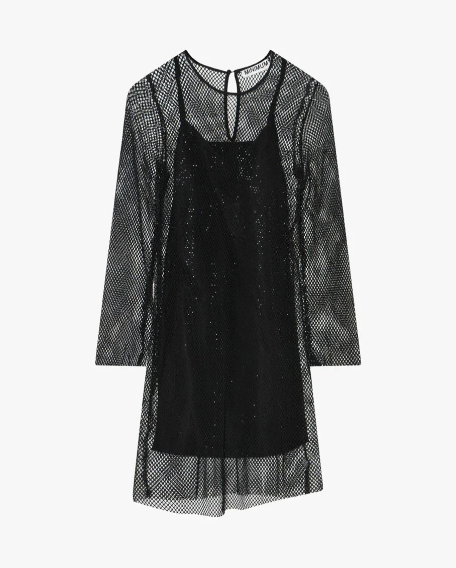 Robe résille strass noir Emma – Image 2