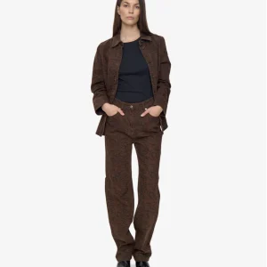 Jeans marron imprimé python Britney