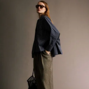 Blouse rayée navy blanc Ahsen