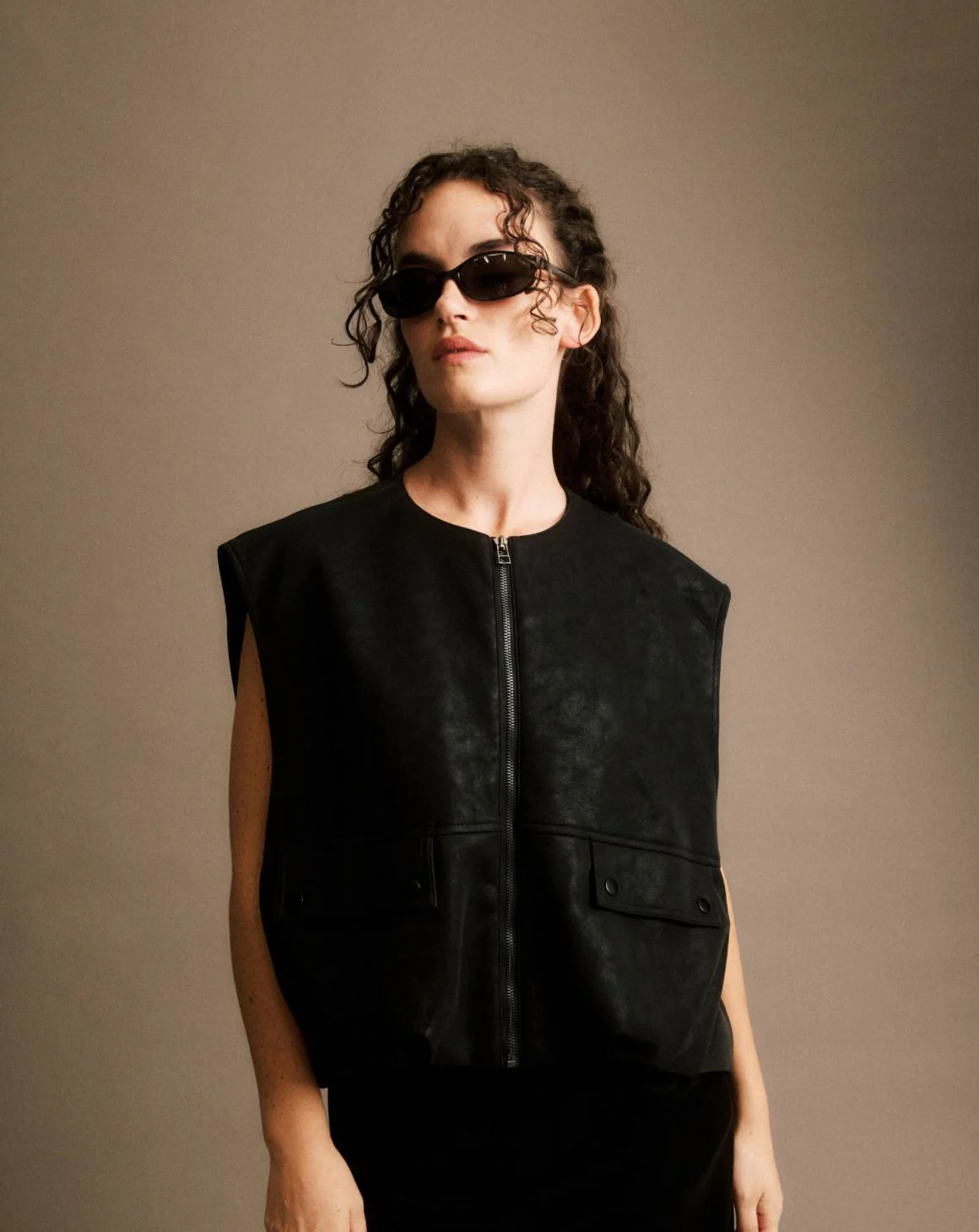 Veste sans manches noir Stacy