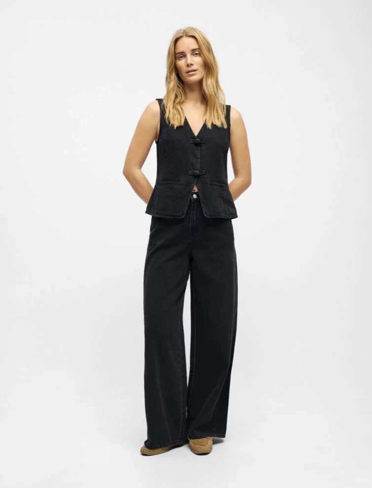 Jean noir à double couture Moji