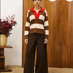 Polo rayé camel rouge Colchique