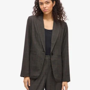 Blazer à carreaux gris orange Falte