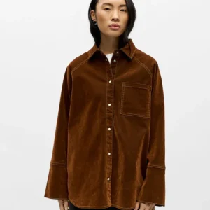 Chemise effet suede marron Jules