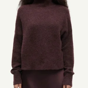 Pull laine col montant bordeau Nola