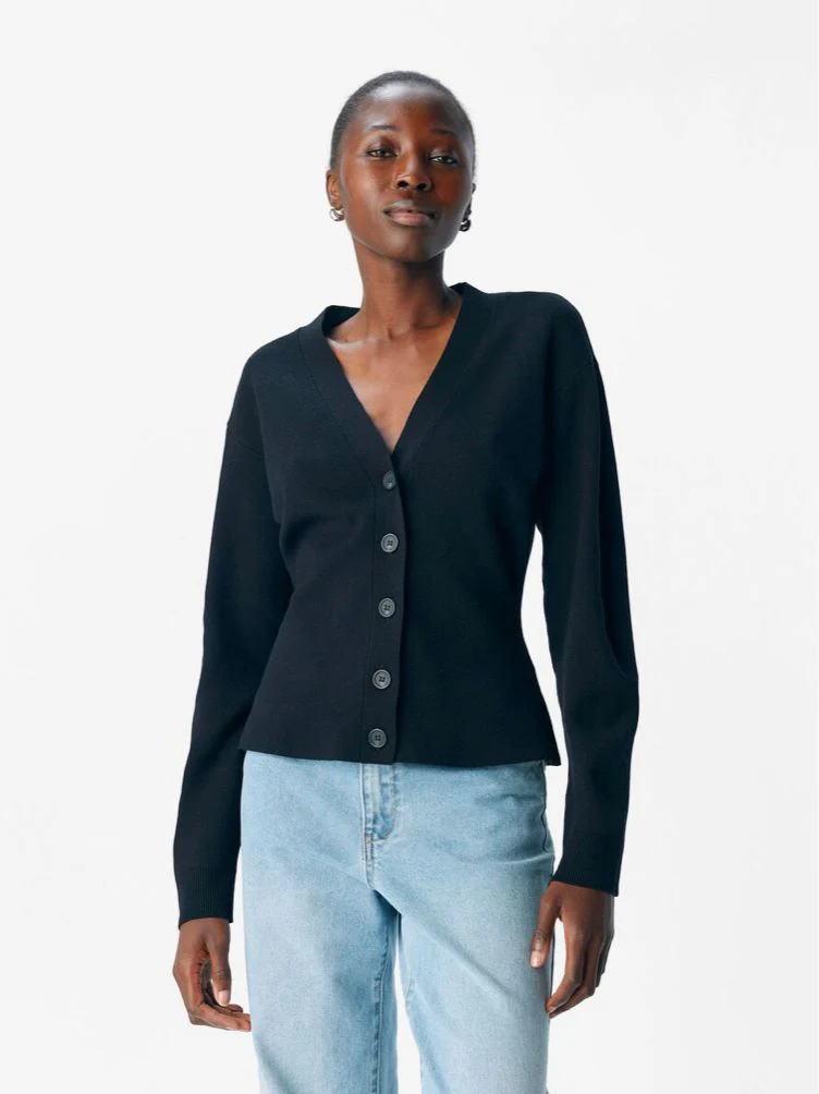 Cardigan ceintré noir Reynard