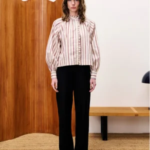 Blouse rayé rose écru Molly