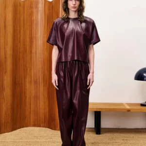 Pantalon simili bordeaux Michaux