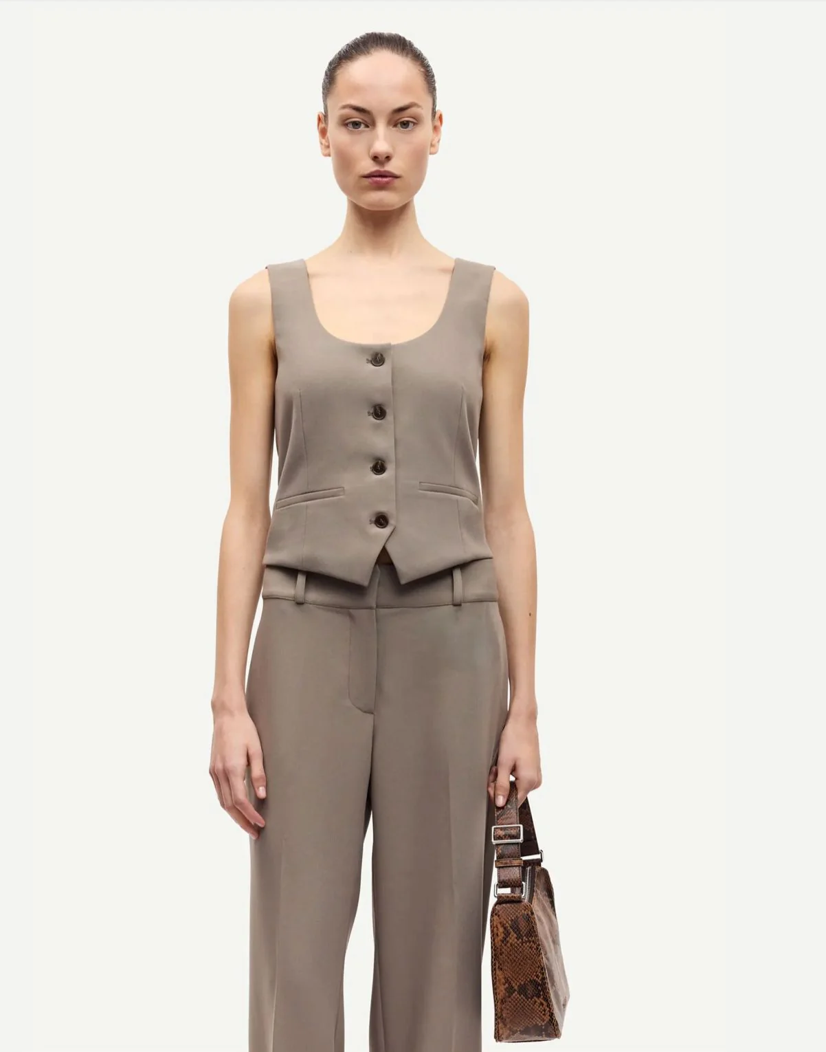 Gilet sans manches taupe Salaney