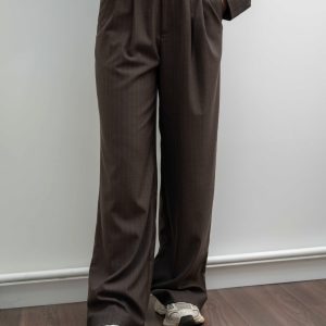 Pantalon à pinces marron Bonnie