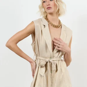 Blazer sans manches laminé