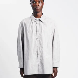 Stripe Shirring Oversized Shirts